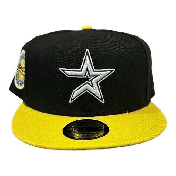 New Era Houston Astros 59FIFTY Fitted Hat Black 45 year anniversary Size 7 3/4‎ - Picture 1 of 8